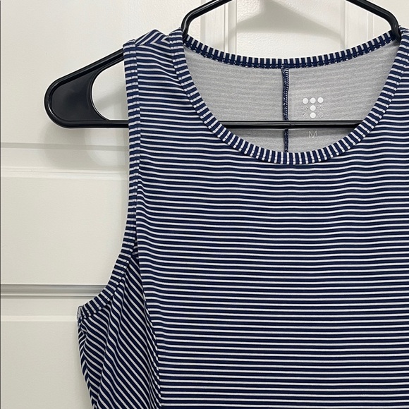 Title Nine Blue and Gray Striped Performance Mini Dress - Size Medium - Picture 4 of 12